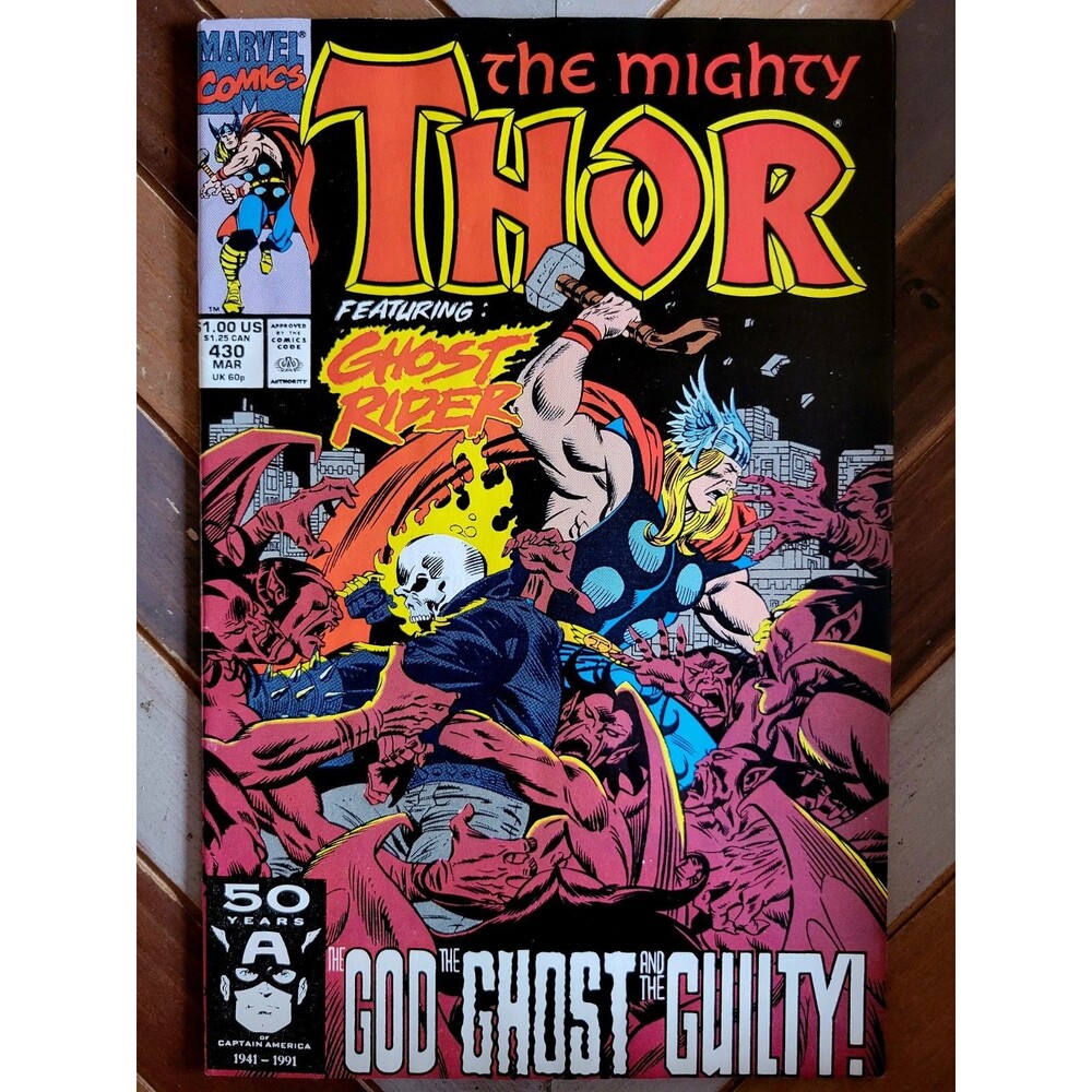 Thor #430 FN (Marvel 1991) Ghost Rider! Wrecking Crew! Mephisto! Frenz & Milgrom